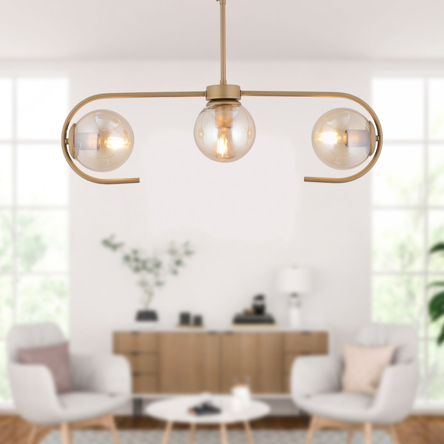 Diaspor 3'lü Sıralı Eskitme Modern Sarkıt Genç Odası Yatak odası Retro Salon Avize