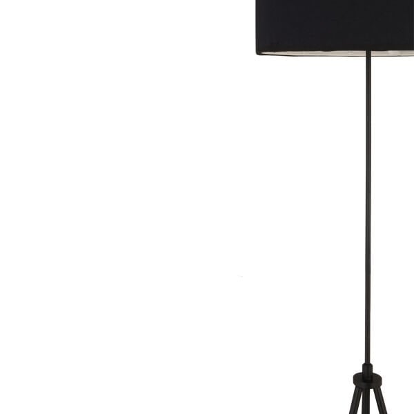 Sansa Siyah Şapkalı Siyah  Modern Tasarım Metal3 Ayaklı Abajur Lamba Lambader