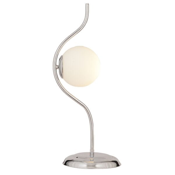 Zeyna Krom Kaplama Beyaz Camlı Modern Tasarım Salon-Oturma Odası-Yatak Odası Abajur