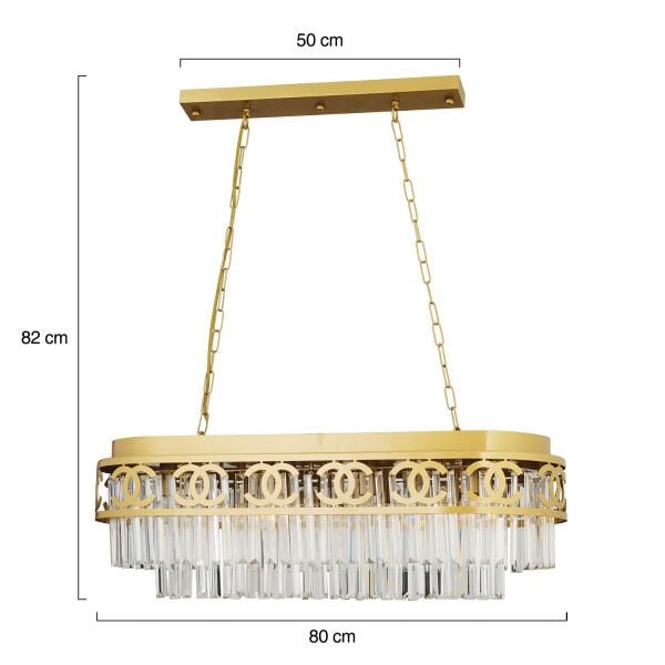 Varnum Eskitme Kristalli Taşlı Modern Tasarım Yemek Masası Üstü Kristal Salon Avize