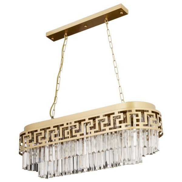 Merlin Sıralı Eskitme Kristalli Taşlı Modern Tasarım Yemek Masası Üstü Kristal Salon Avize