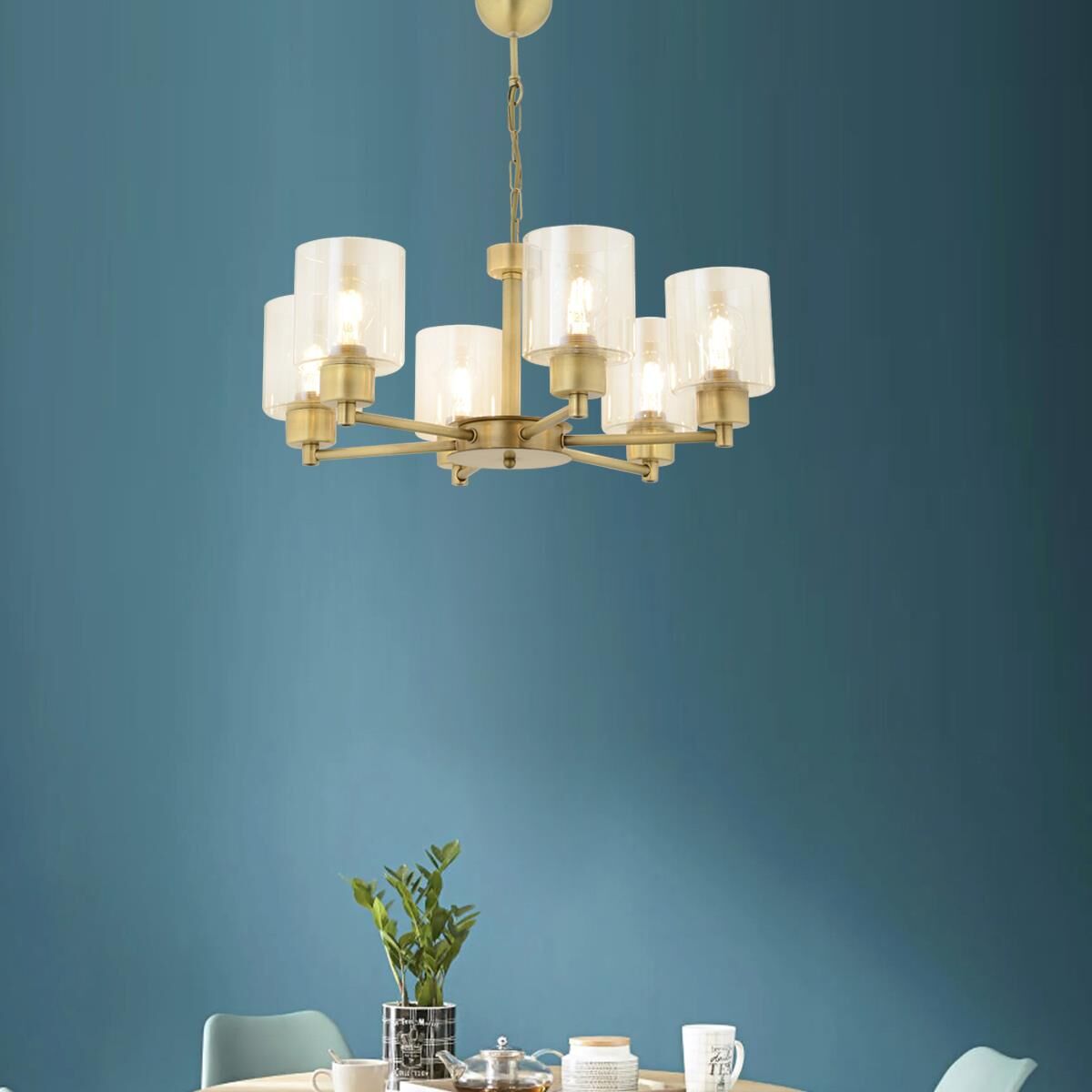 Geneva 6 Lı Eskitme Modern Yatak Odası  Salon Avize