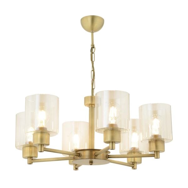 Geneva 6 Lı Eskitme Modern Yatak Odası  Salon Avize