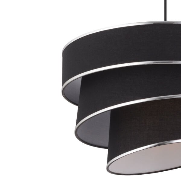 Paoni 3 Katlı Siyah Gümüş Detaylı Modern Koridor,Yatak Odası Salon Avize