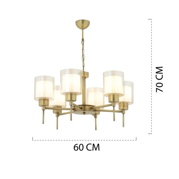 Goldie 6 Lı Eskitme Modern Yatak Odası  Salon Avize