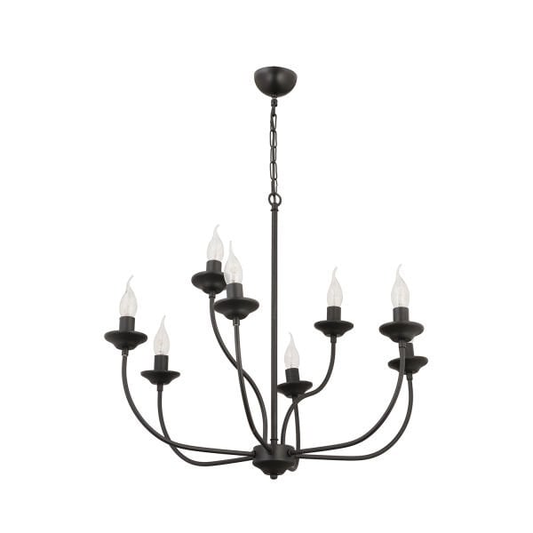 Ariane 8Li Siyah Modern Yatak odası Retro Büyük Salon Avize