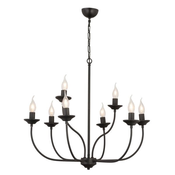 Ariane 8Li Siyah Modern Yatak odası Retro Büyük Salon Avize