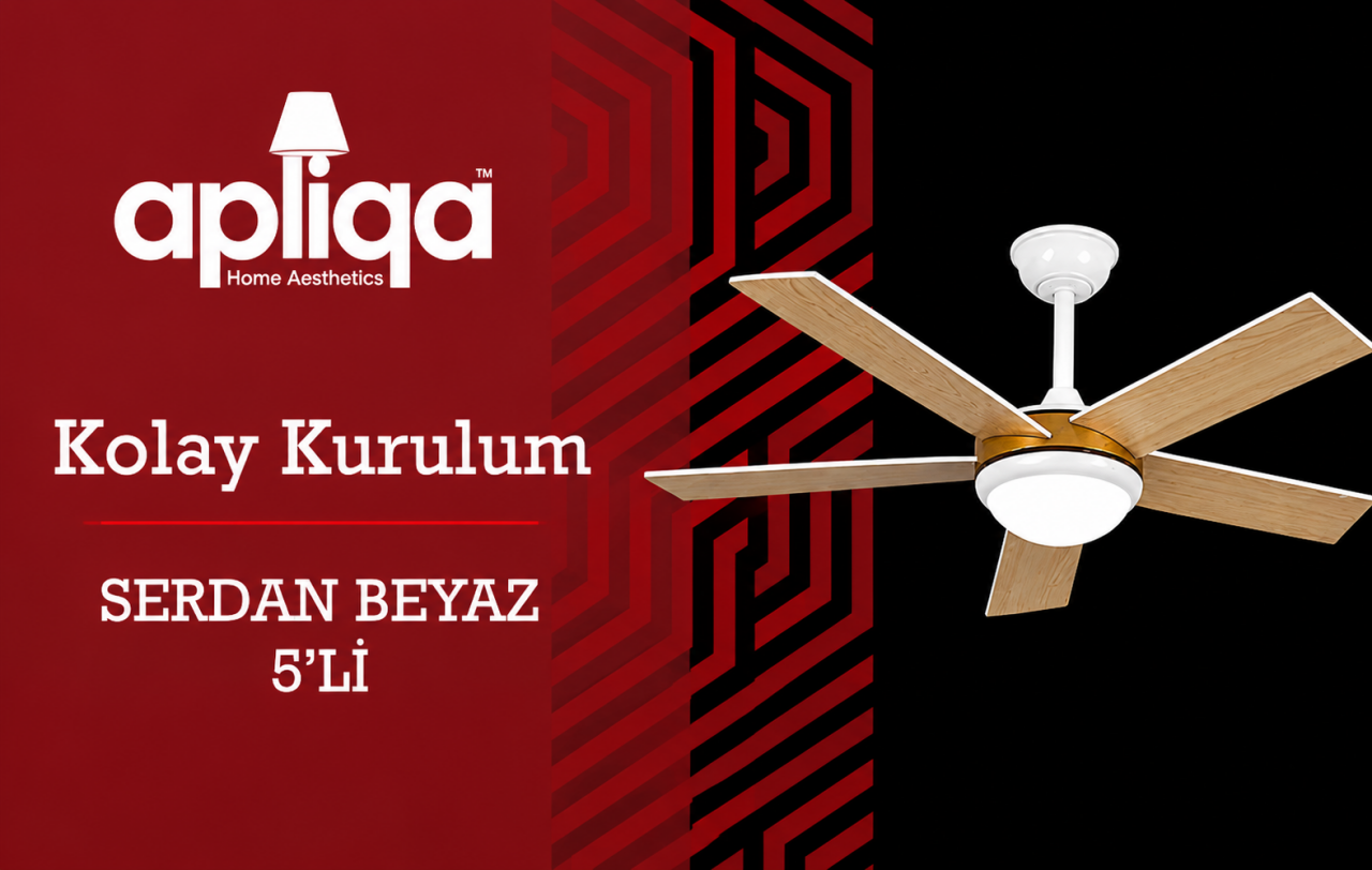 Apliqa Serdan Beyaz 5'li Ahşap Detaylı Pervaneli Led Avize Montajı Nasıl Yapılır?