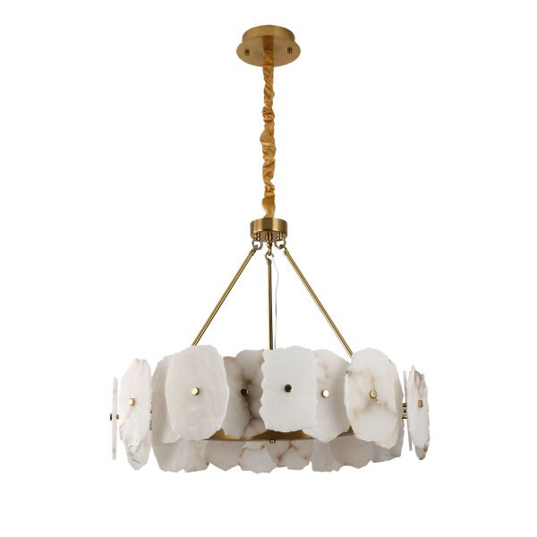 Harlow 80'lık Gold Mermer Taşlı Traverten Model Ledli Avize