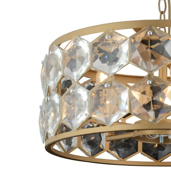 Roman 5'li Yuvarlak Eskitme Kristalli Taşlı Modern Tasarım Kristal Salon Avize