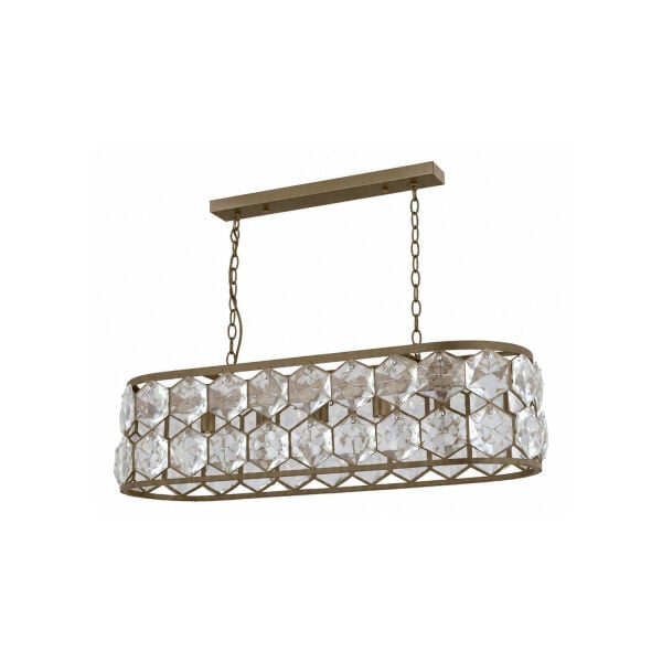 Roman 5'li Sıralı Eskitme Kristalli Taşlı Modern Tasarım Kristal Salon Avize