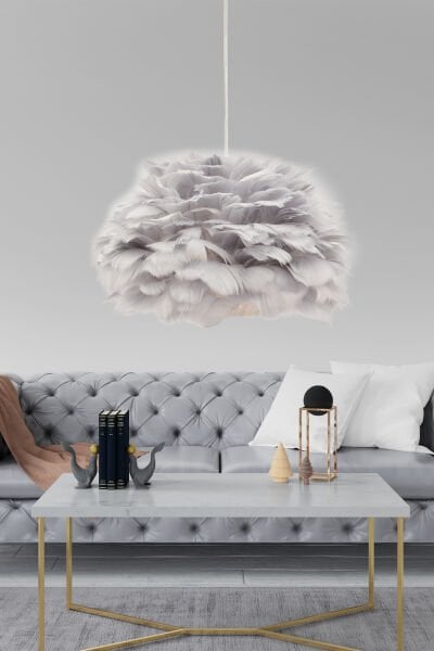 Belinay Tekli Tüylü Siyah Sarkıt Avize Modern Sarkıt Mutfak Salon Sarkıt Avize