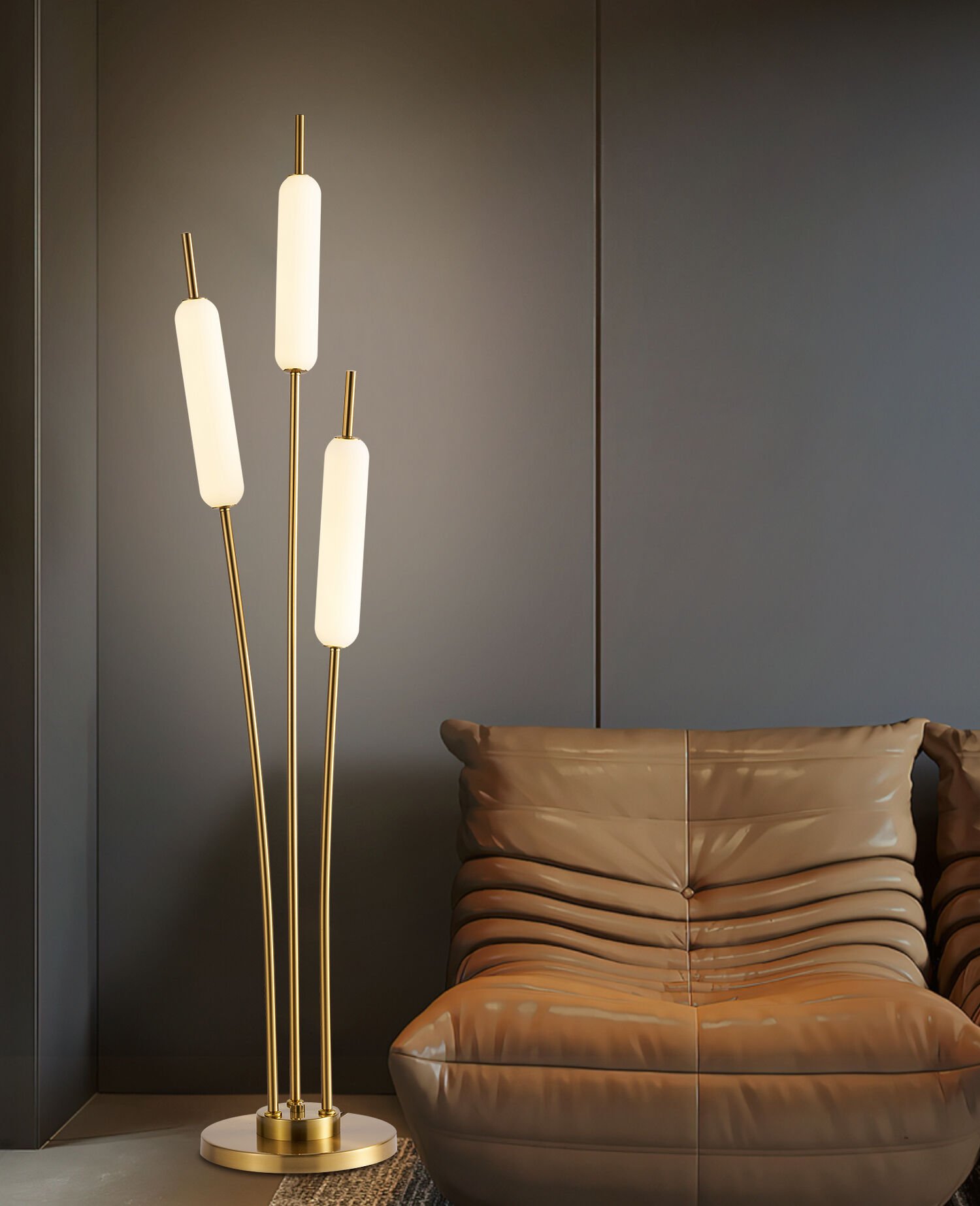 Cora 3'lü Gold Led Lambader