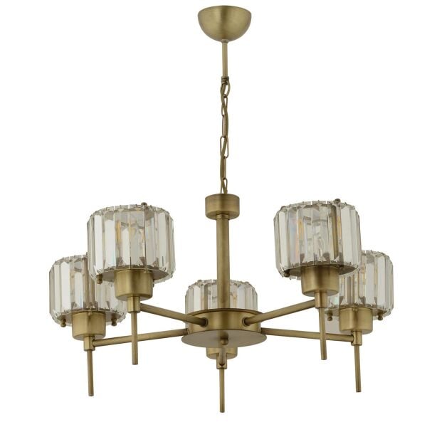 Sadem 5 Li Eskitme Kristalli Taşlı Modern Tasarım Salon-Yatak Odası-Oturma Odası Kristal Avize