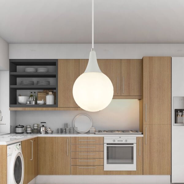 Damla Tekli Beyaz Modern Sarkıt Mutfak Salon Sarkıt Avize