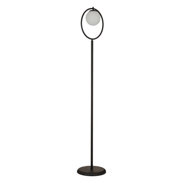 Falez Siyah Beyaz Camlı Modern Dekoratif Tasarım Metal Lambader