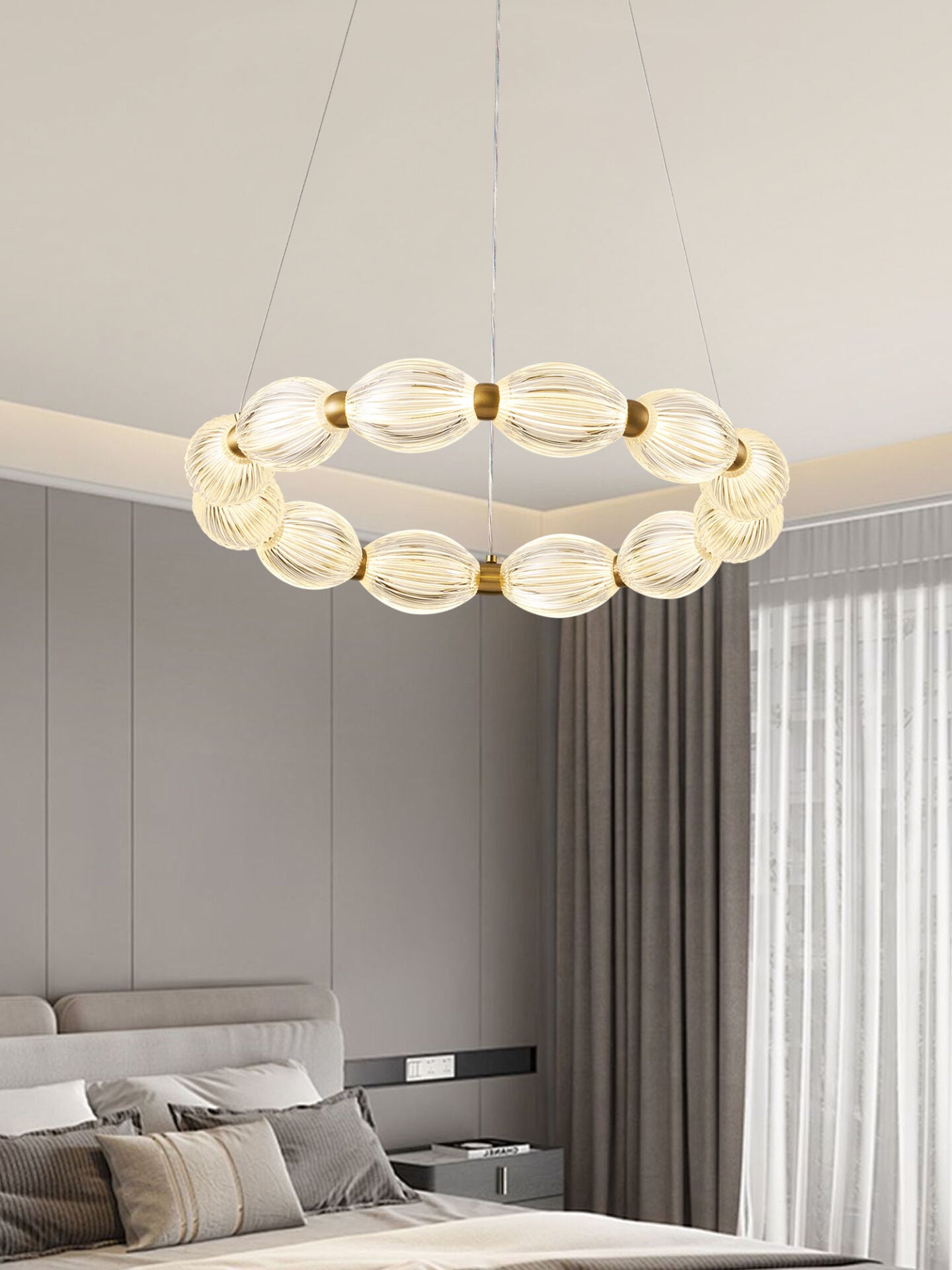 Aspen 12'li Yuvarlak 56 Watt Eskitme Sarkıt 3 Renkli Led Avize