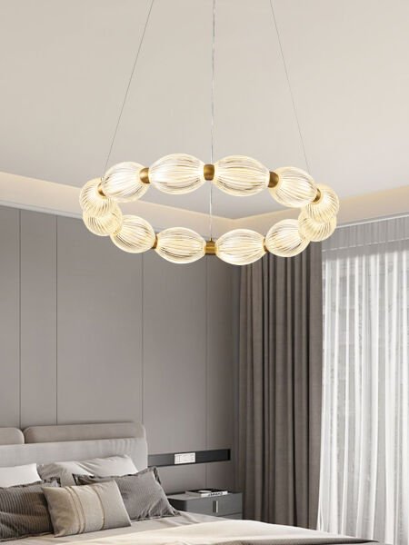 Aspen 12'li Yuvarlak Eskitme Sarkıt Led Modern Salon Avize