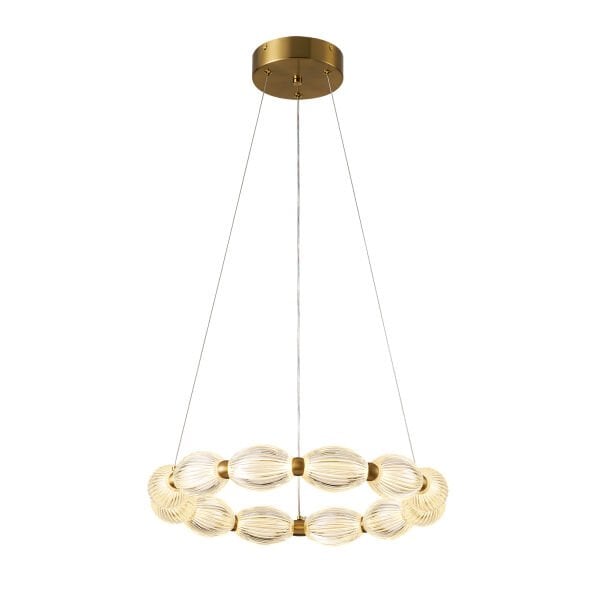 Aspen 12'li Yuvarlak Eskitme Sarkıt Led Modern Salon Avize