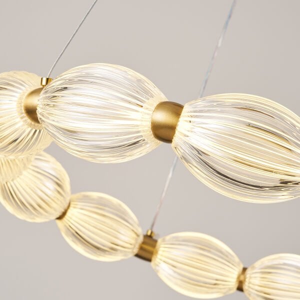 Aspen 12'li Yuvarlak Eskitme Sarkıt Led Modern Salon Avize