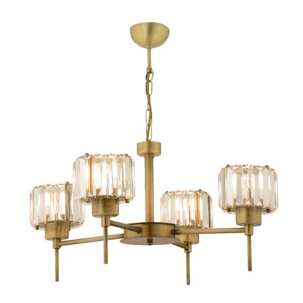 Sadem 4 Lü Eskitme Kristalli Taşlı Modern Tasarım Salon-Yatak Odası-Oturma Odası Kristal Avize