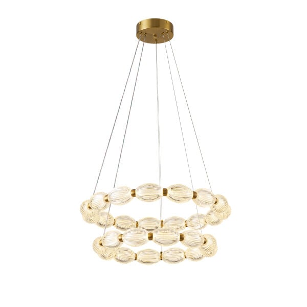 Aspen 2 Katlı Yuvarlak 128 Watt Eskitme Sarkıt 3 Renkli Led Avize