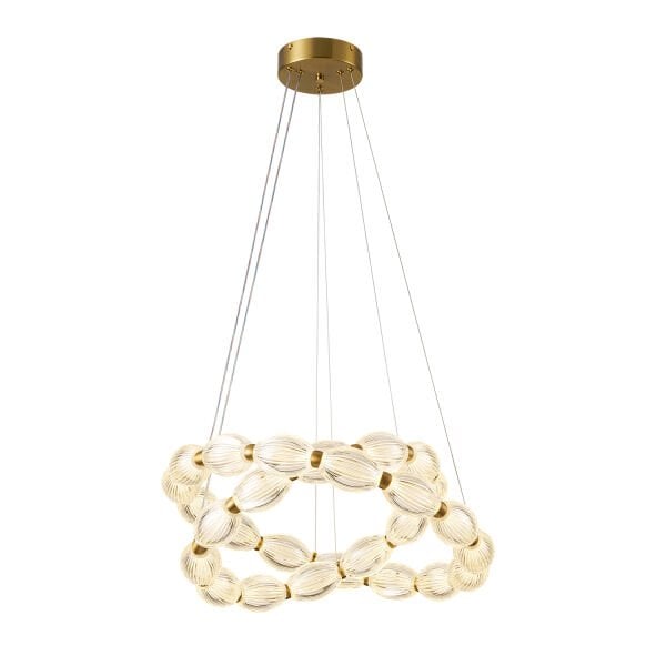 Aspen 2 Katlı Yuvarlak Eskitme Sarkıt Led Modern Salon Avize