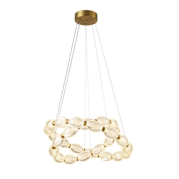 Aspen 2 Katlı Yuvarlak 128 Watt Eskitme Sarkıt 3 Renkli Led Avize