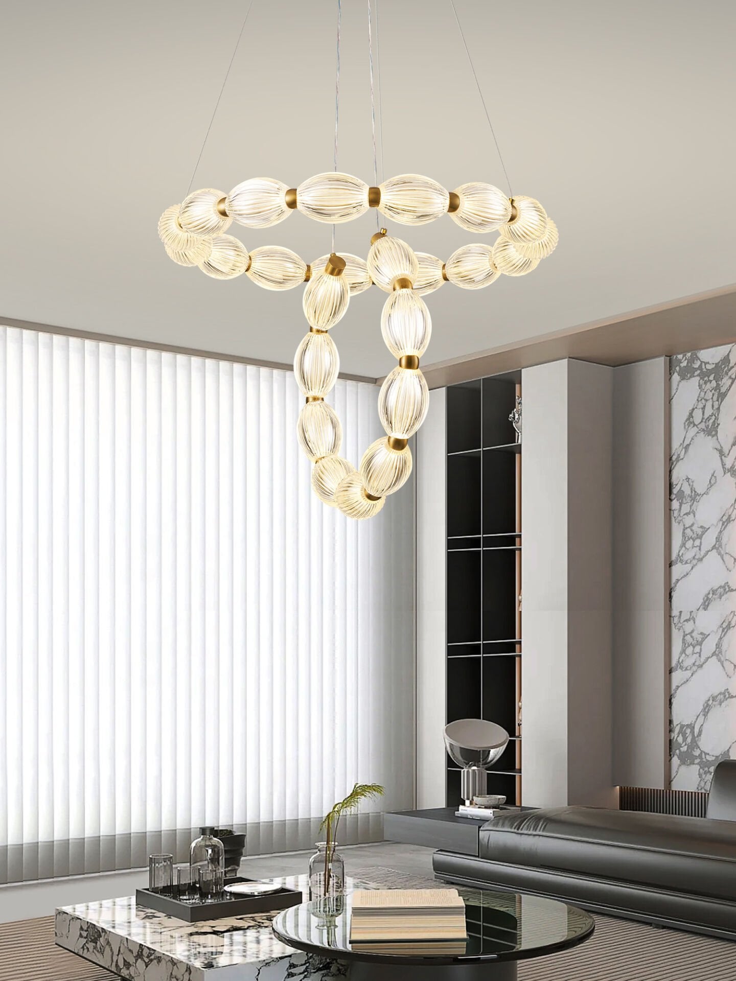 Aspen 2'li Yuvarlak 106 Watt Eskitme Sarkıt 3 Renkli Led Avize