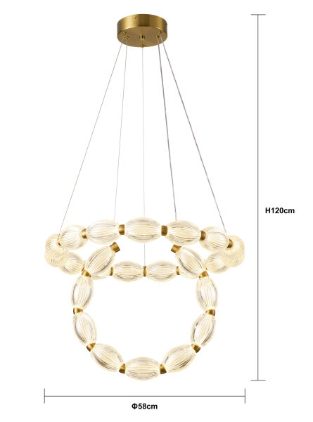 Aspen 2'li Yuvarlak 106 Watt Eskitme Sarkıt 3 Renkli Led Avize