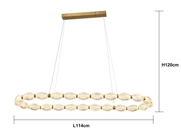 Aspen Sıralı 96 Watt Eskitme Sarkıt 3 Renkli Led Avize