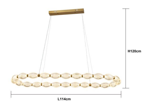 Aspen Sıralı 96 Watt Eskitme Sarkıt 3 Renkli Led Avize