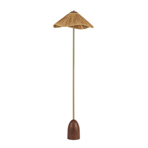 Bowde Eskitme Ahşap Modern Hasır Şapkalı Bohem Lambader