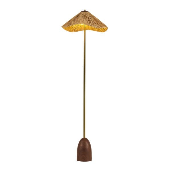 Bowde Eskitme Ahşap Modern Hasır Şapkalı Bohem Lambader