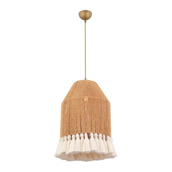 Macaron Tekli Hasır Makrome Desenli Bohem Tarzı Yatak Odası, Çocuk Odası, Koridor, Salon Sarkıt Avize