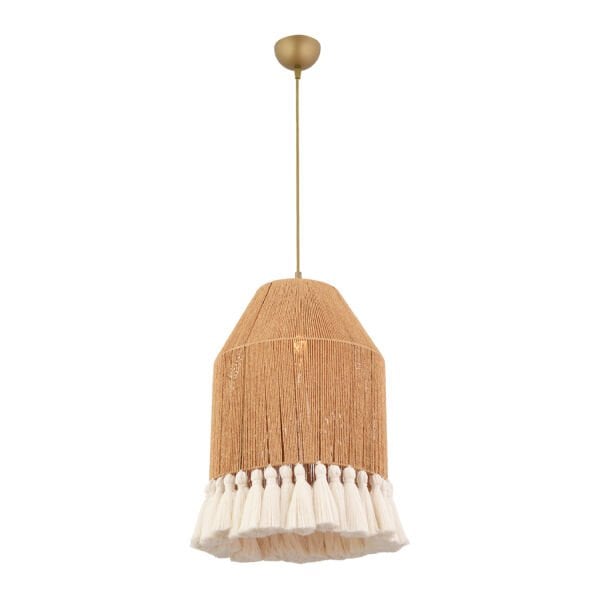 Macaron Tekli Hasır Makrome Desenli Bohem Tarzı Yatak Odası, Çocuk Odası, Koridor, Salon Sarkıt Avize