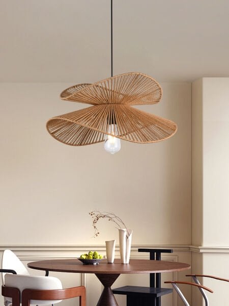 Reid 2 Katlı İpli Hasır Bohem Sarkıt Avize