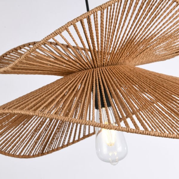 Reid 2 Katlı İpli Hasır Bohem Sarkıt Avize