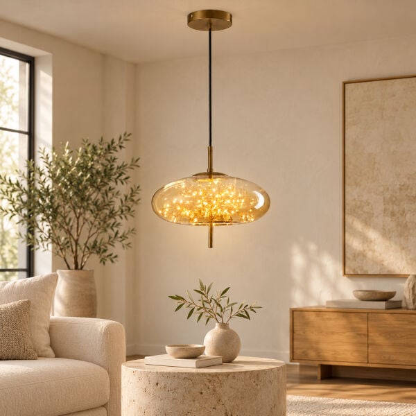 Zuna  10 Watt 3000K Eskitme Bal Camlı Tekli Peri Led Sarkıt Avize