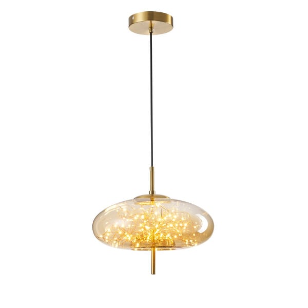 Zuna  10 Watt 3000K Eskitme Bal Camlı Tekli Peri Led Sarkıt Avize