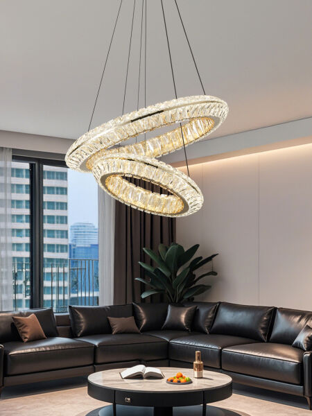 Kyler 2'li Gold 180 Watt Kristalli 3 Renkli Led Sarkıt Avize