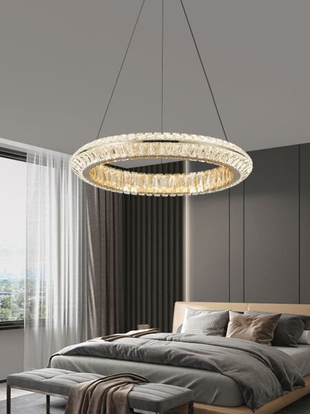 Kyler 60'lık Gold 90 Watt Kristalli 3 Renkli Led Sarkıt Avize