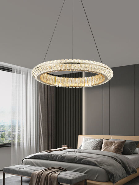 Kyler 60'lık Gold 90 Watt Kristalli 3 Renkli Led Sarkıt Avize