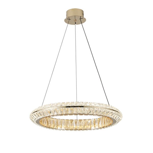 Kyler 60'lık Gold 90 Watt Kristalli 3 Renkli Led Sarkıt Avize