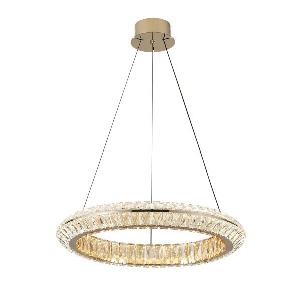 Kyler 60'lık Gold 3 Renkli Kristalli Led Sarkıt Avize