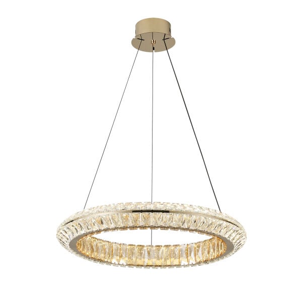 Kyler 60'lık Gold 90 Watt Kristalli 3 Renkli Led Sarkıt Avize