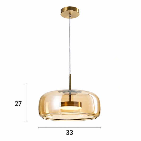 Nantes 12 Watt 3000K Eskitme Bal Camlı Tekli Led Sarkıt Avize