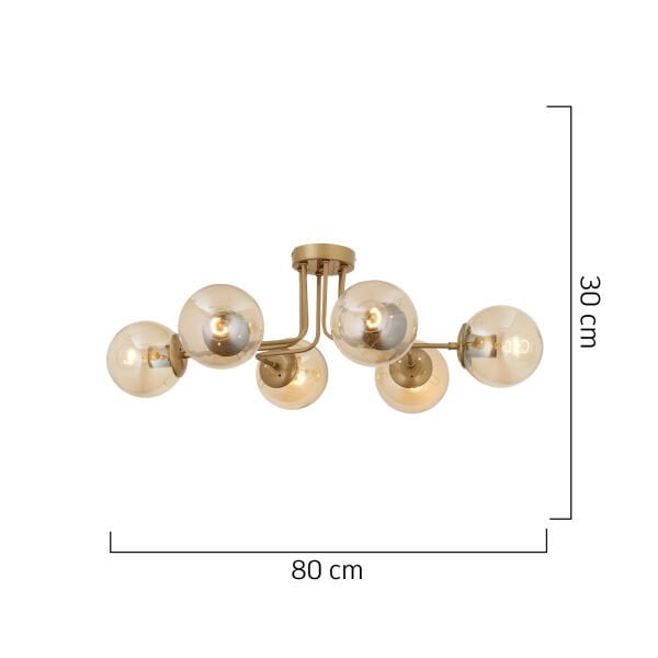 Tanyer 6Lı Eskitme Modern Sarkıt Yatak odası Salon Avize