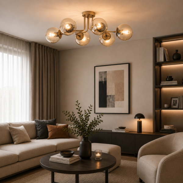 Tanyer 6Lı Eskitme Modern Sarkıt Yatak odası Salon Avize