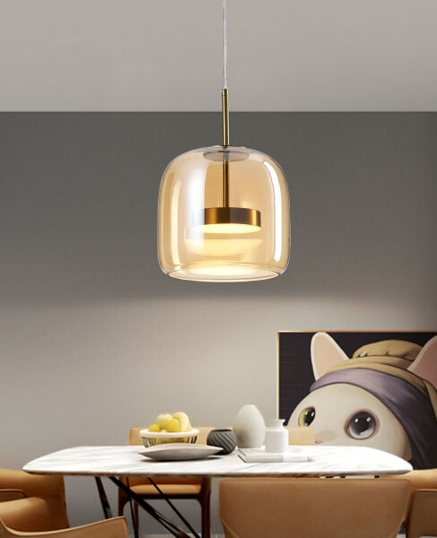 Brook 12 Watt 3000KEskitme Bal Camlı Tekli Led Sarkıt Avize
